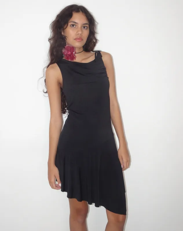 Chaya Slinky Mini Dress in Black sold by Motel Rocks