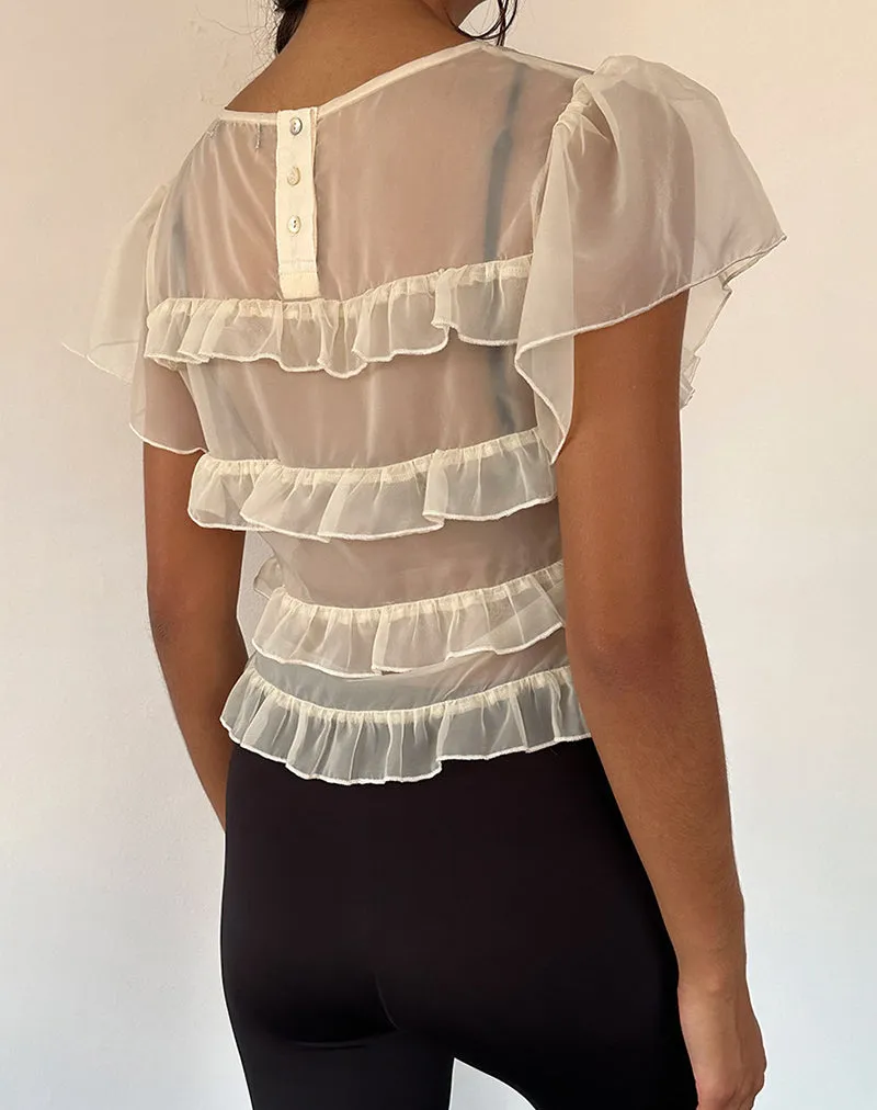 Amarissa Ruffle Top in Ivory Chiffon sold by Motel Rocks product image thumbnail 5