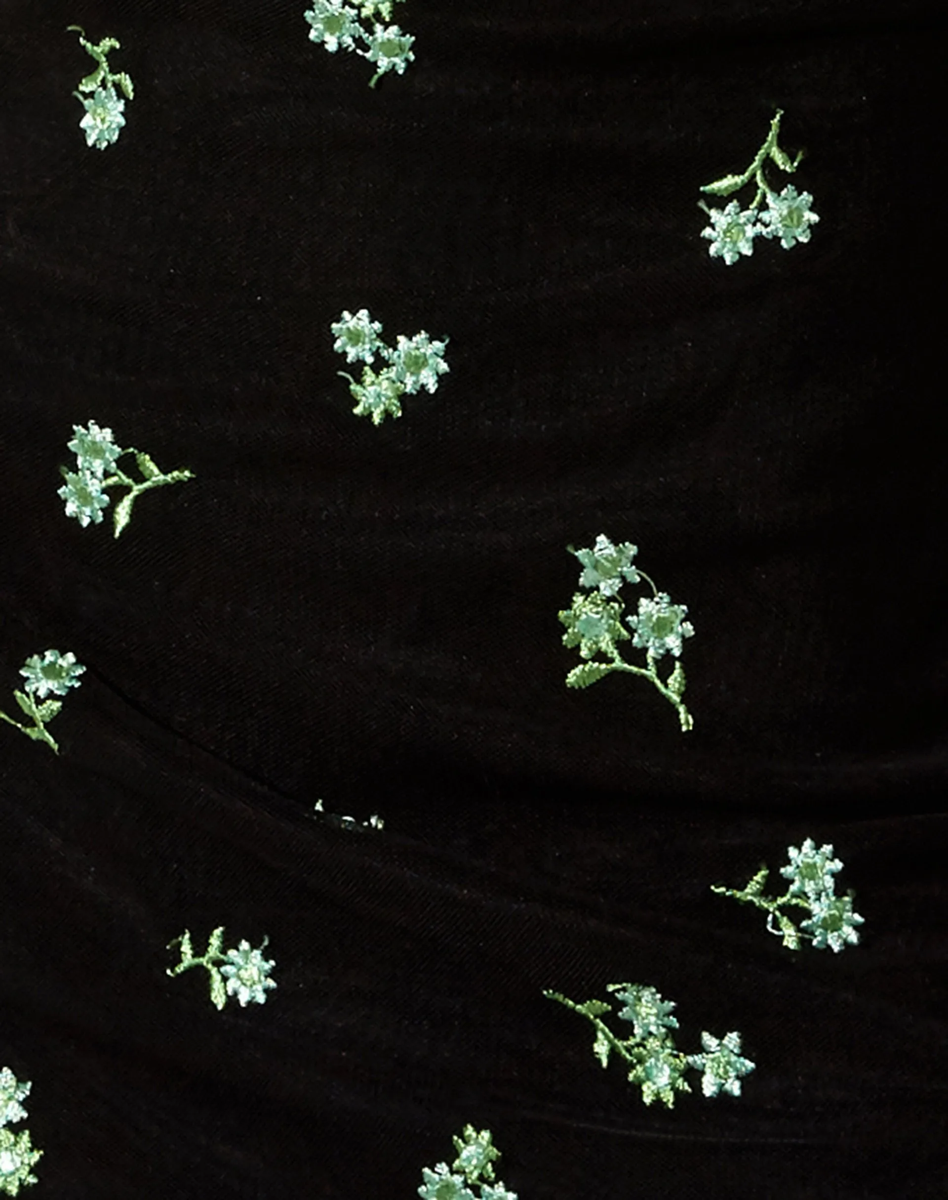 Coline Mini Dress in Black Daisy Lime Embro sold by Motel Rocks product image thumbnail 5