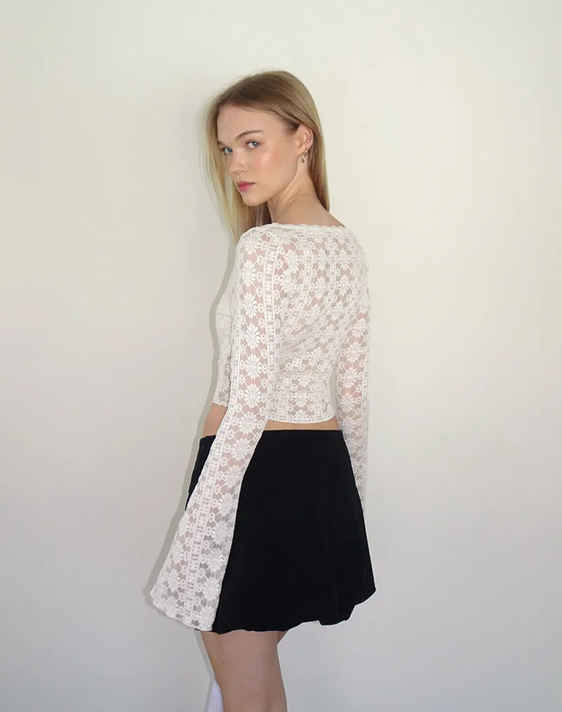 Belle Long Sleeve Top in Regal Lace Ivory sold by Motel Rocks product image thumbnail 4