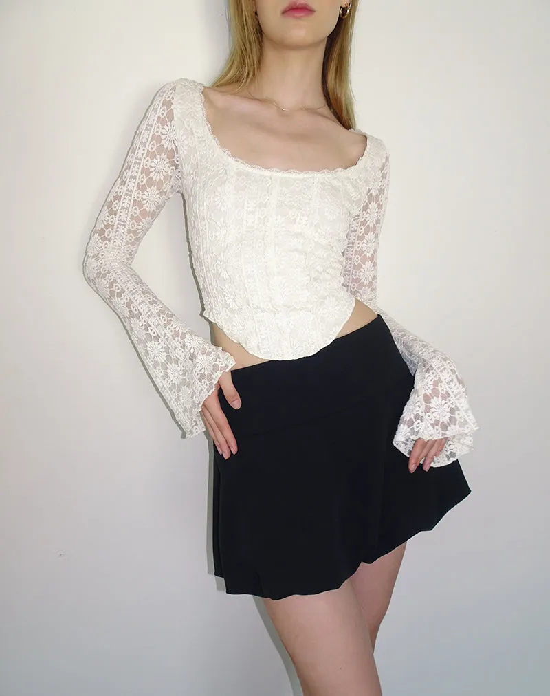 Belle Long Sleeve Top in Regal Lace Ivory sold by Motel Rocks product image thumbnail 5