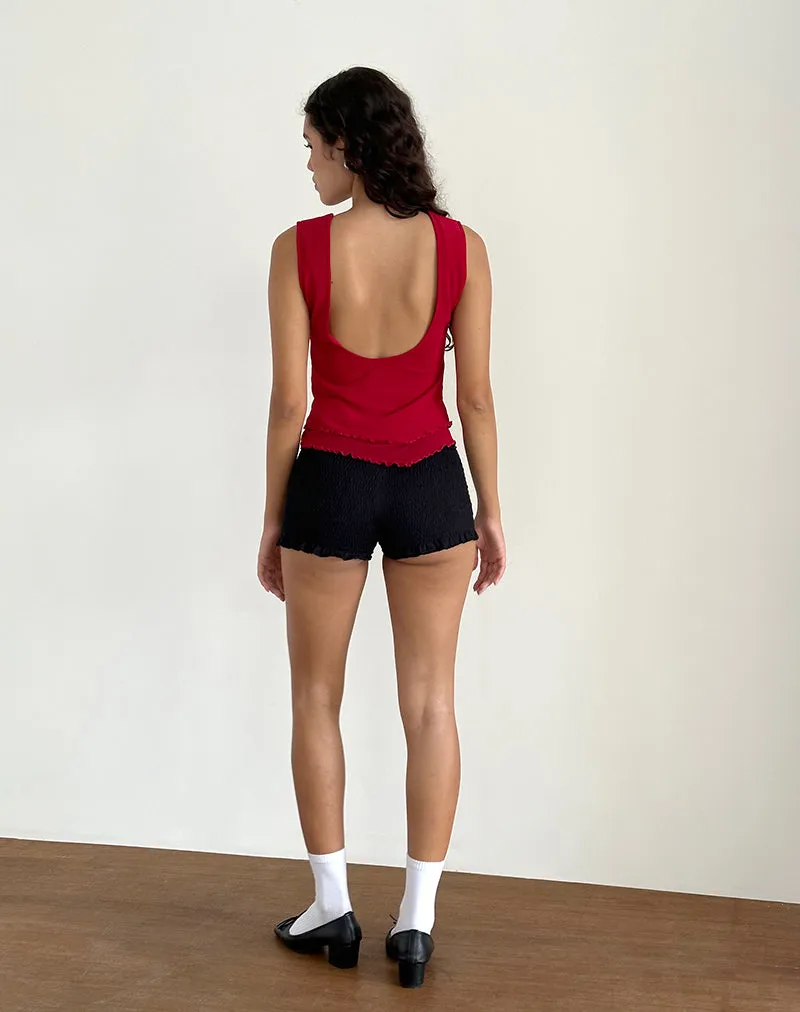 Rochie Asymmetric Top in Mesh Cherry sold by Motel Rocks product image thumbnail 4