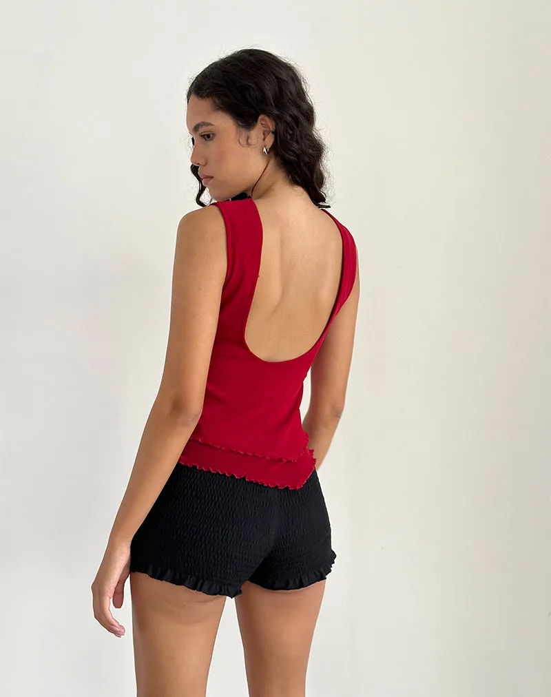 Rochie Asymmetric Top in Mesh Cherry sold by Motel Rocks product image thumbnail 2
