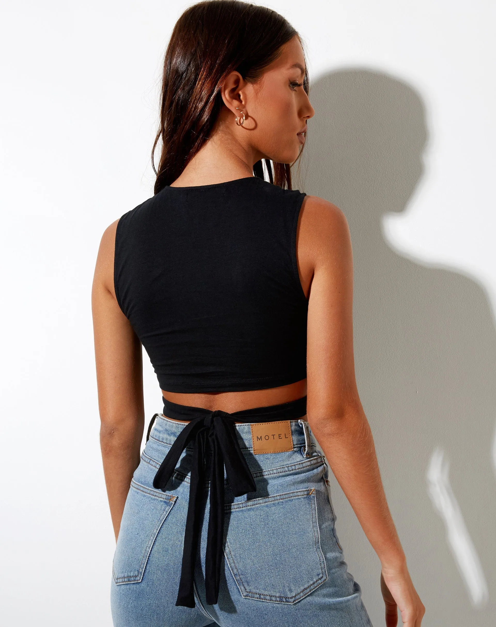 Seowon Crop Top in Black sold by Motel Rocks product image thumbnail 2