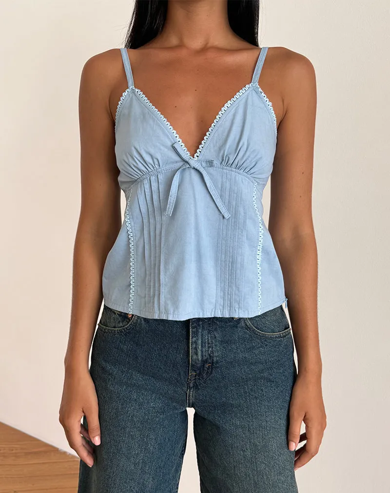 Jepuni Cami Top in Nantucket Blue Poplin sold by Motel Rocks product image thumbnail 3