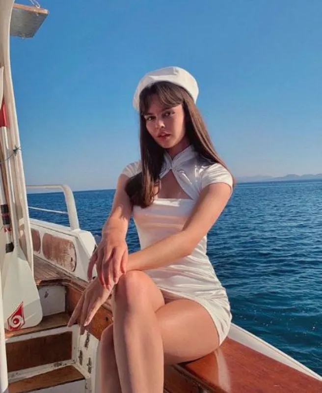 Tuli Mini Dress in Spandex Ivory sold by Motel Rocks