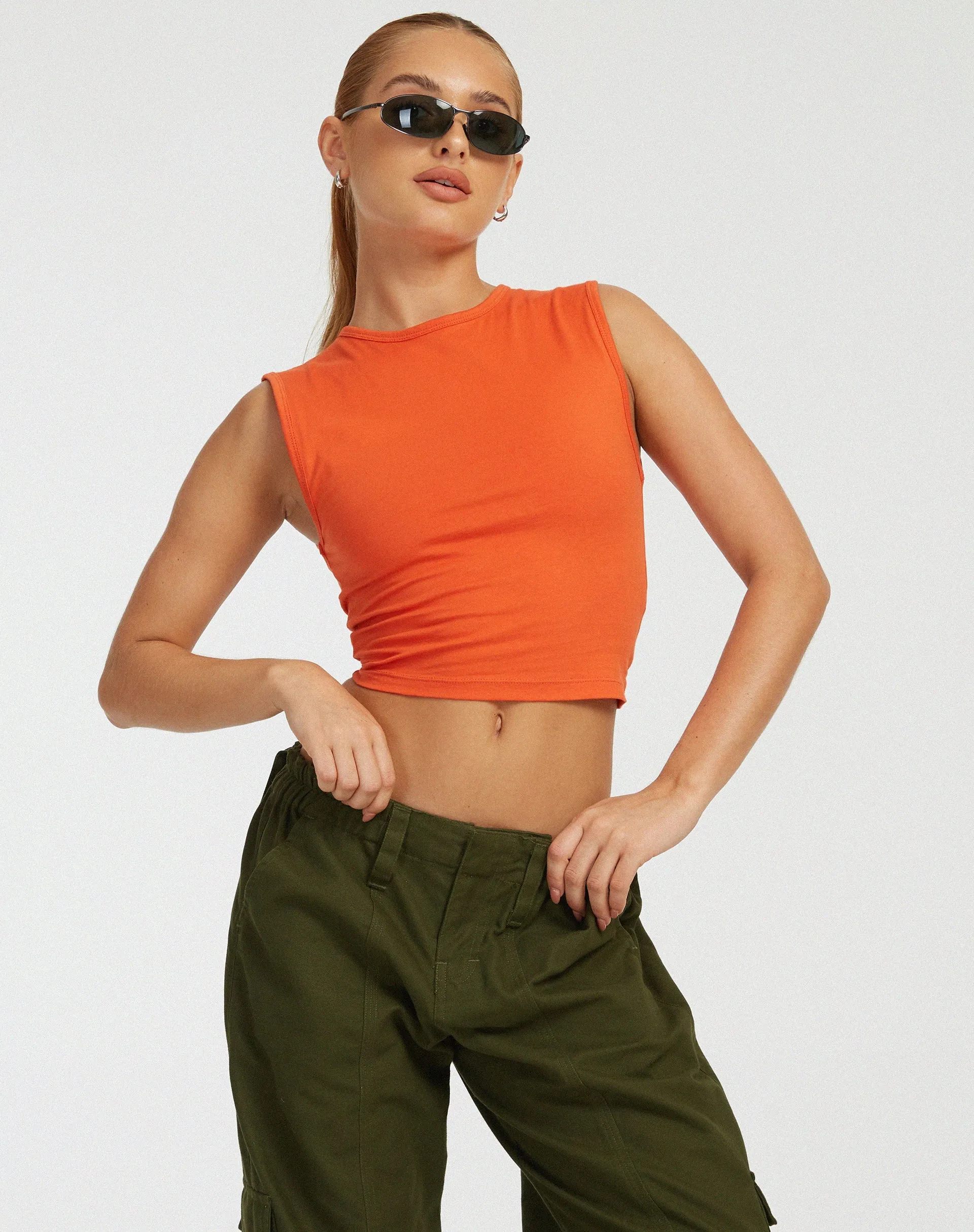 Monlo Vest Top in Aperol Spritz sold by Motel Rocks product image thumbnail 4
