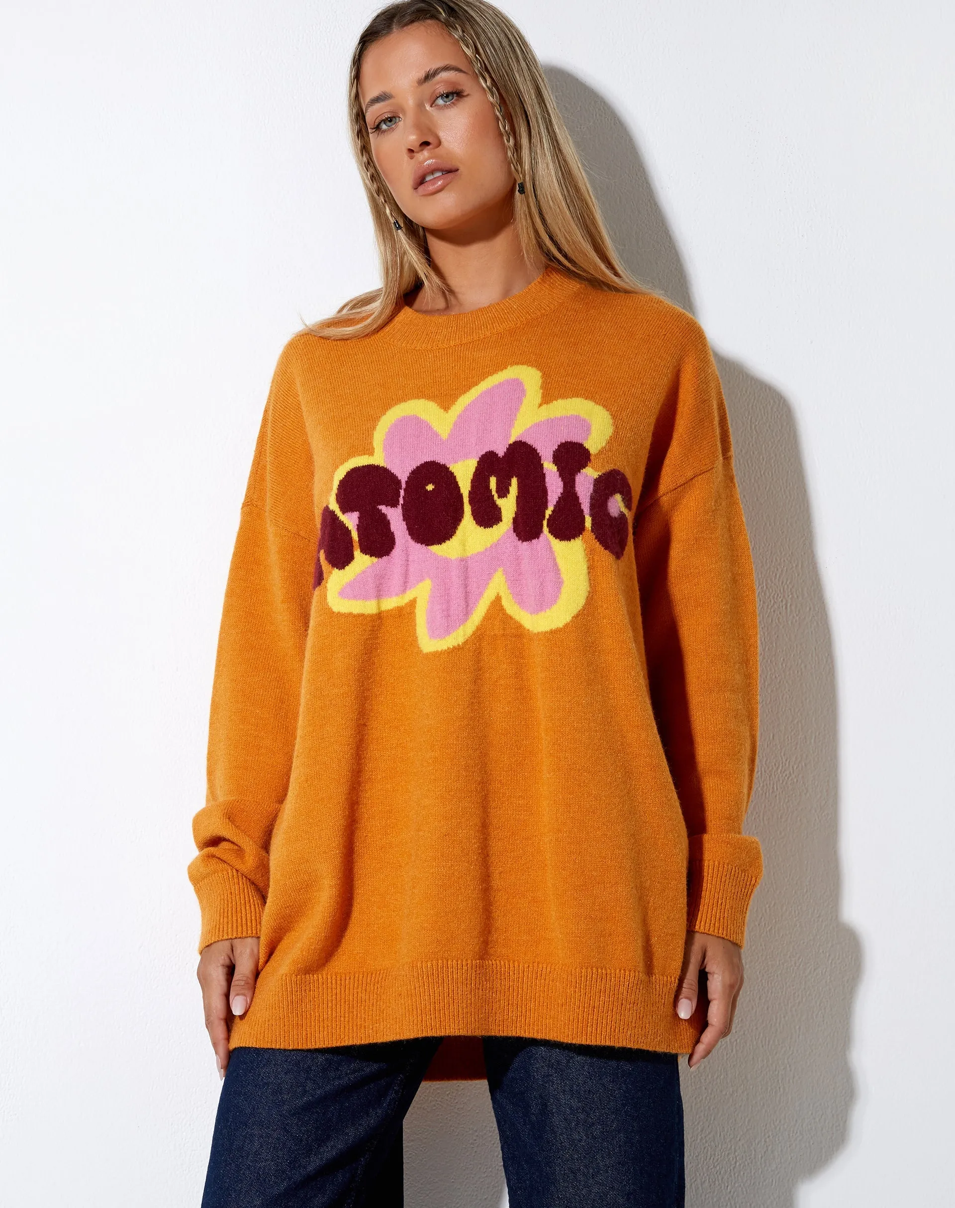 Lulees Jumper in Orange Atomic sold by Motel Rocks product image thumbnail 3