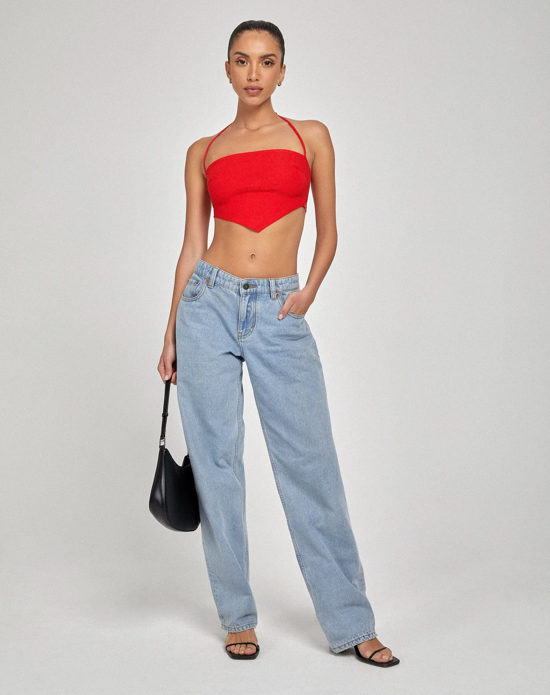 Taina Crop Top in Tailoring Red sold by Motel Rocks product image thumbnail 5