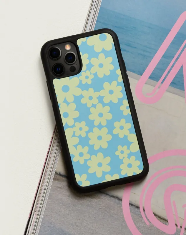 Iphone Case in Retro Daisy Blue sold by Motel Rocks