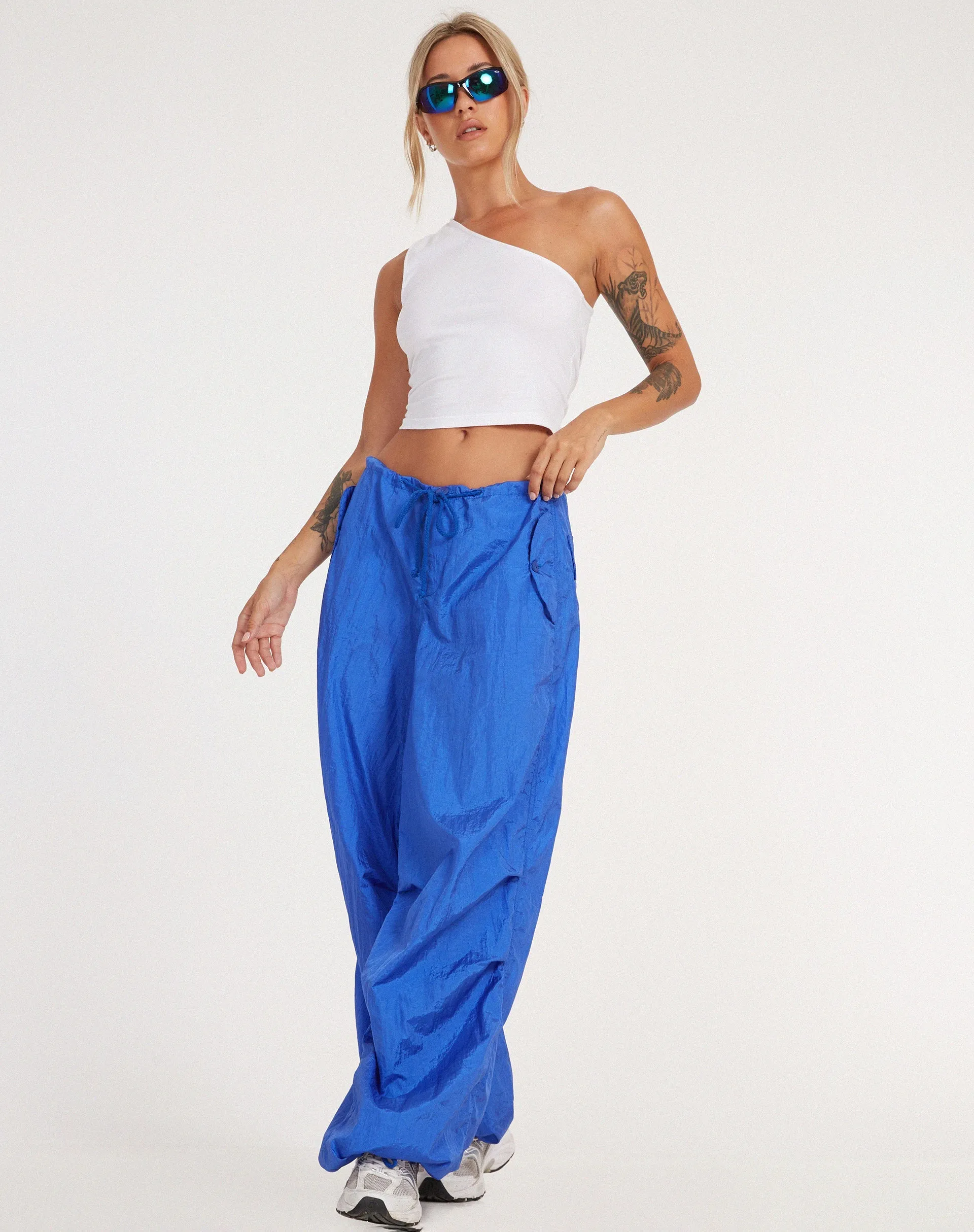 Chute Trouser in Parachute Cobalt Blue sold by Motel Rocks product image thumbnail 2
