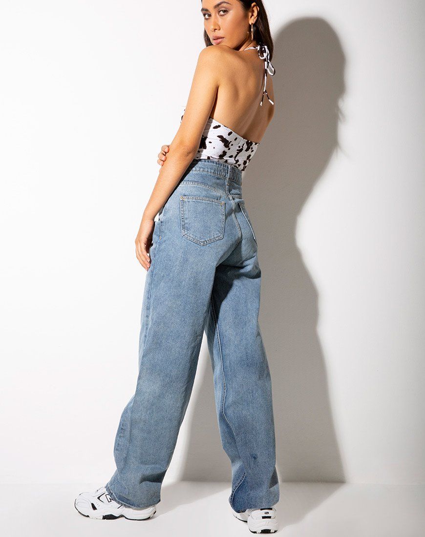 April Crop Top in Mini Cow Black and White sold by Motel Rocks product image thumbnail 5