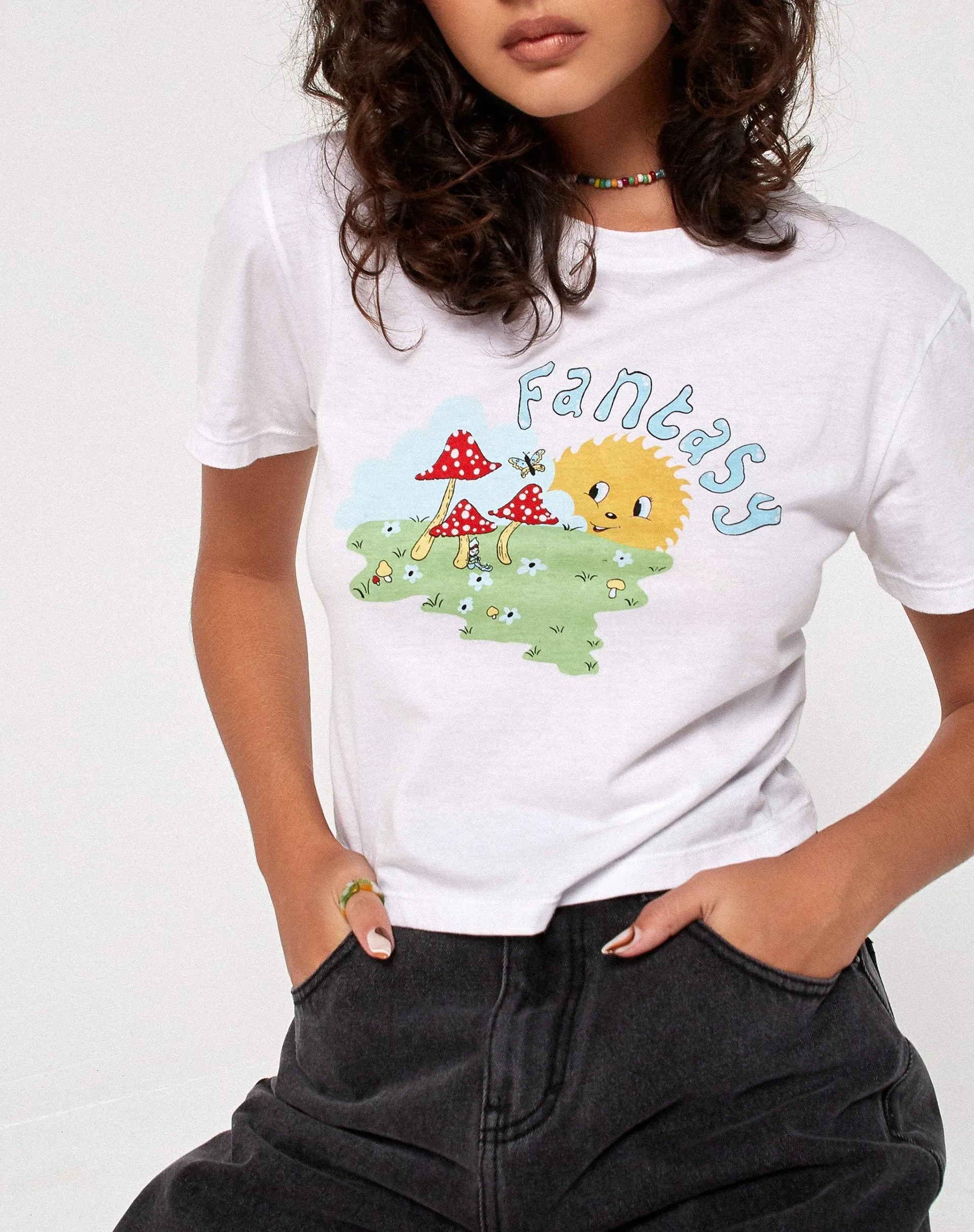 Shrunk Tee in White Fantasy sold by Motel Rocks product image thumbnail 3