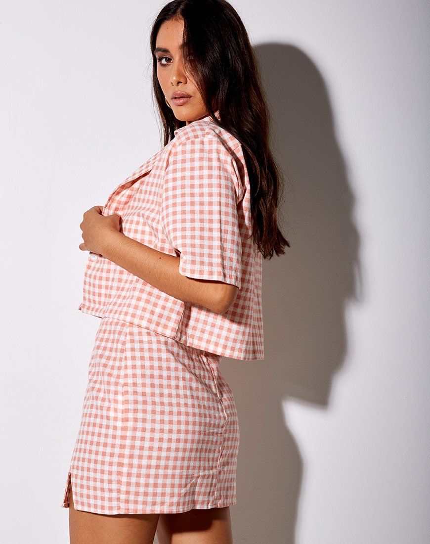 Hadys Shirt in Pink Check sold by Motel Rocks product image thumbnail 3