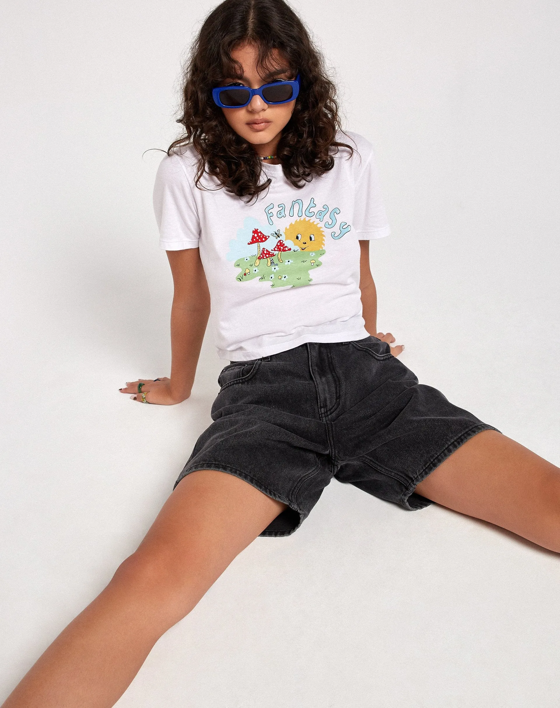 Shrunk Tee in White Fantasy sold by Motel Rocks product image thumbnail 2