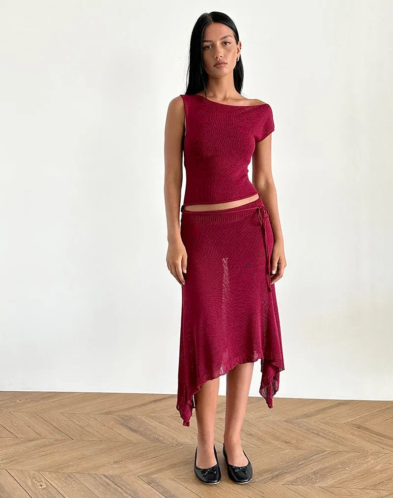 Calypso Top in Sheer Knit Red sold by Motel Rocks product image thumbnail 2