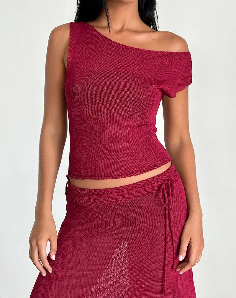 Calypso Top in Sheer Knit Red sold by Motel Rocks product image thumbnail 3
