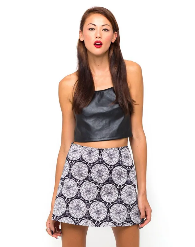 Motel Annie A Line Mini Skirt in Mandala Original sold by Motel Rocks