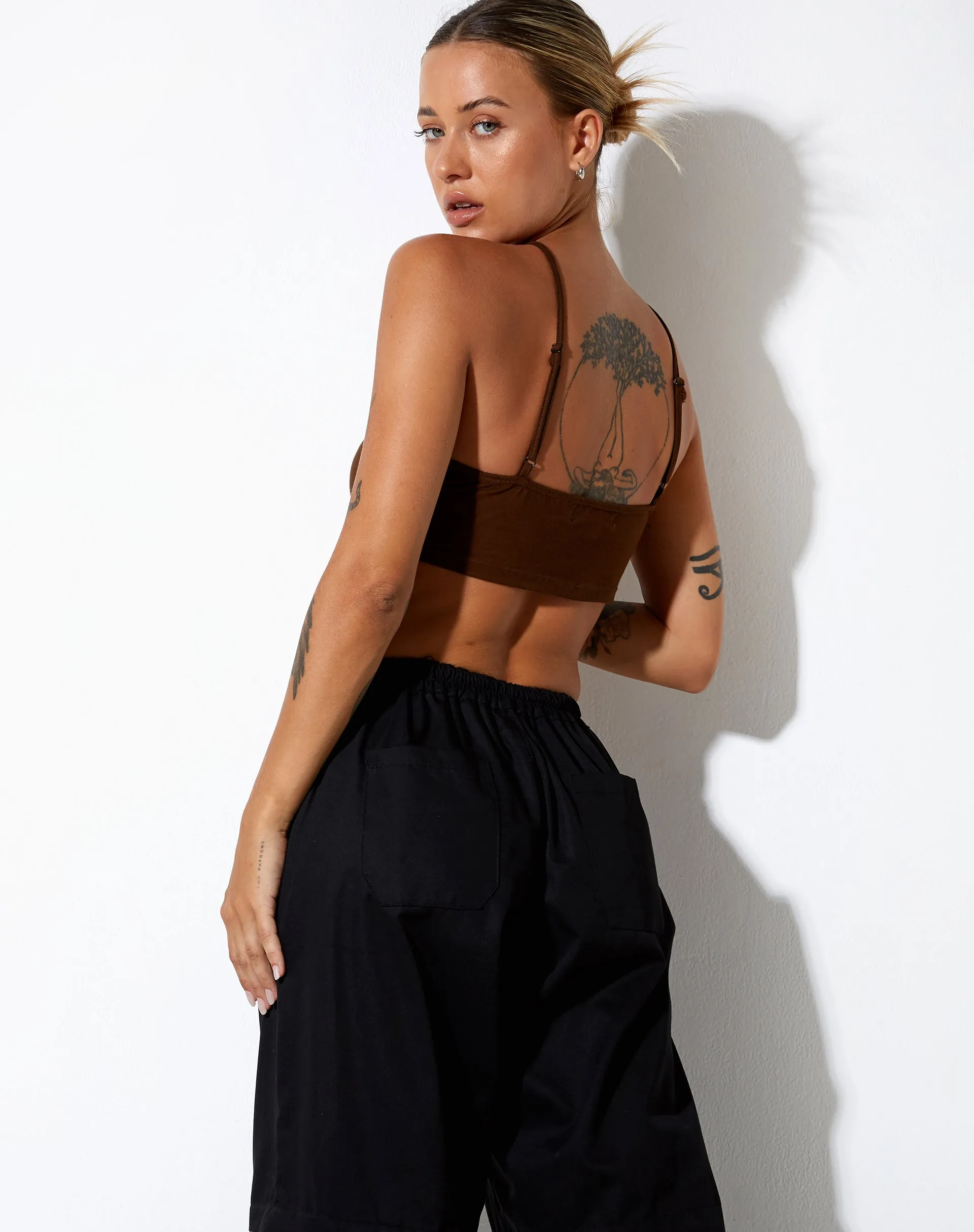 Intan Crop Top in Cocoa sold by Motel Rocks product image thumbnail 3