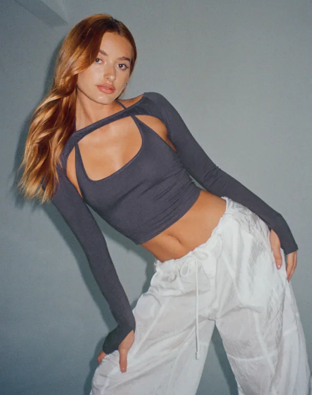Brandy Crop Top in Ocean Storm made by Motel Rocks