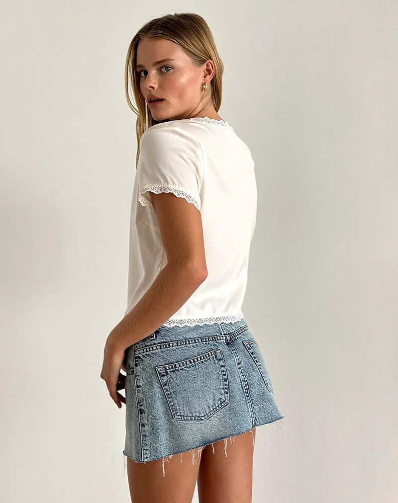 Selene Top in Satin Ivory sold by Motel Rocks product image thumbnail 3