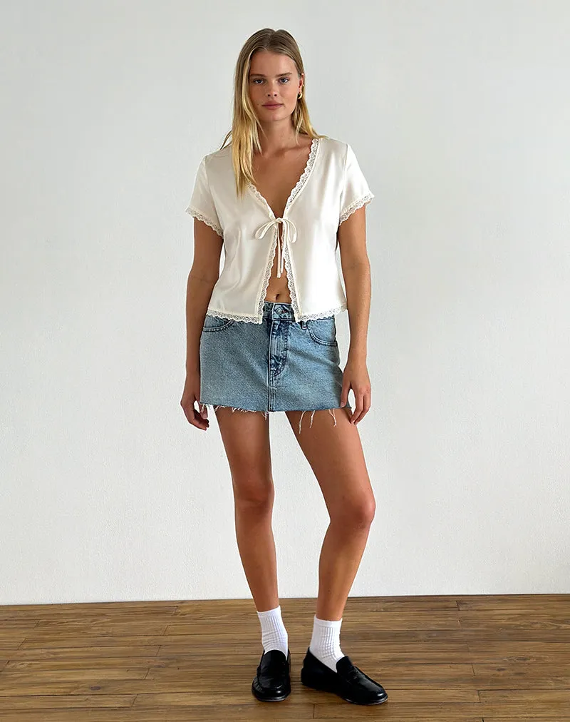 Selene Top in Satin Ivory sold by Motel Rocks product image thumbnail 4