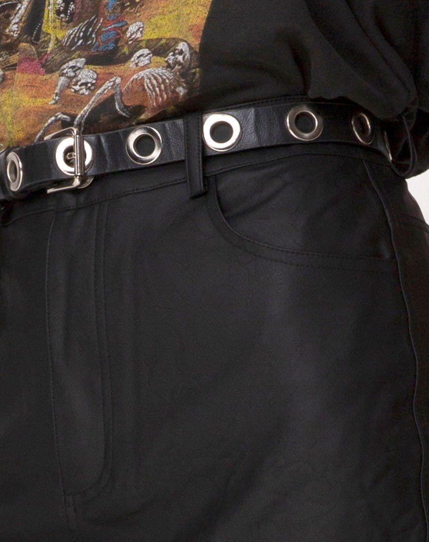 Pyra Midi Skirt in PU Black sold by Motel Rocks product image thumbnail 5