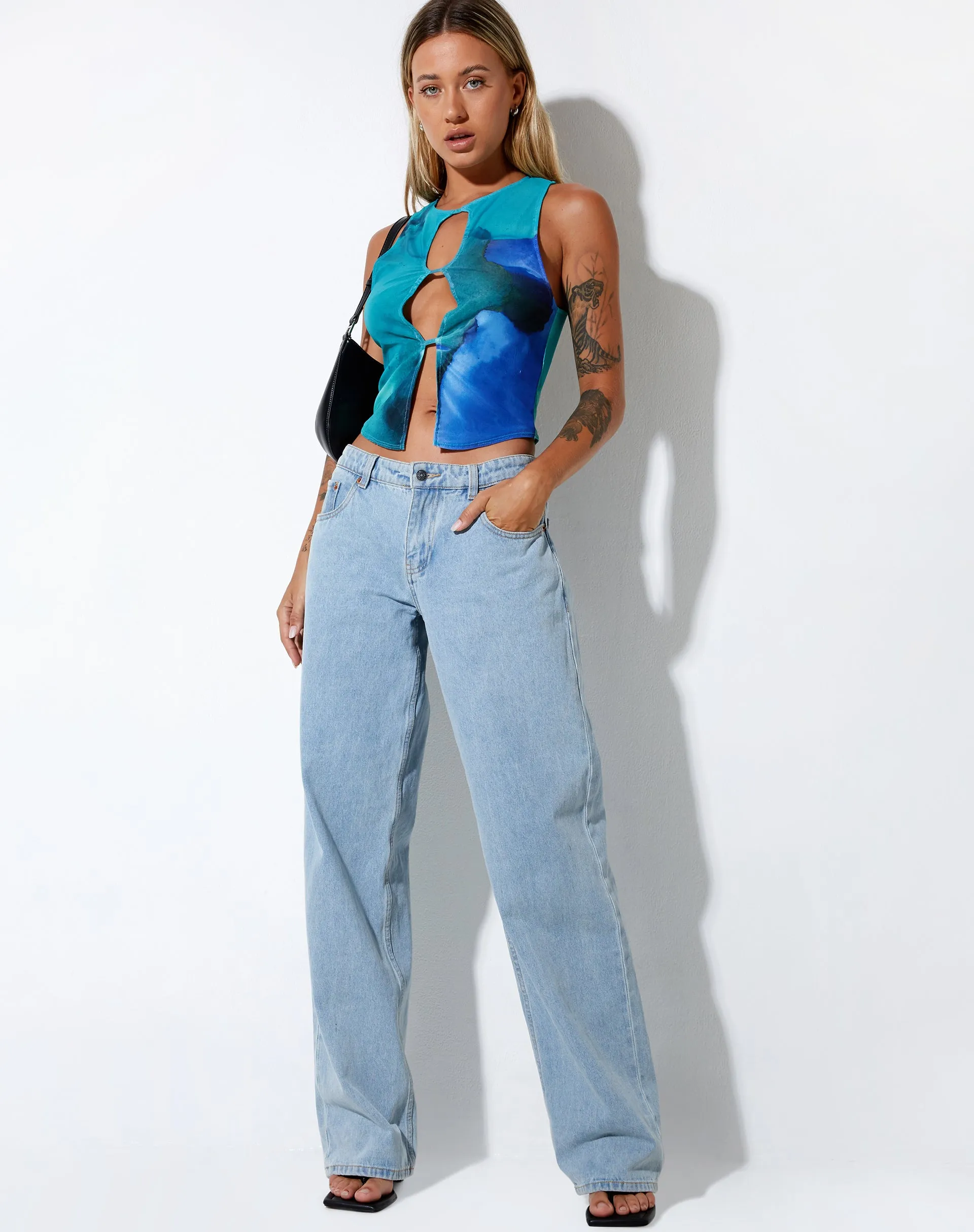 Nolan Crop Top in Fluid Watercolour Wash sold by Motel Rocks product image thumbnail 3