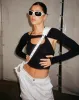 Brandy Long Sleeve Top in Black sold by Motel Rocks