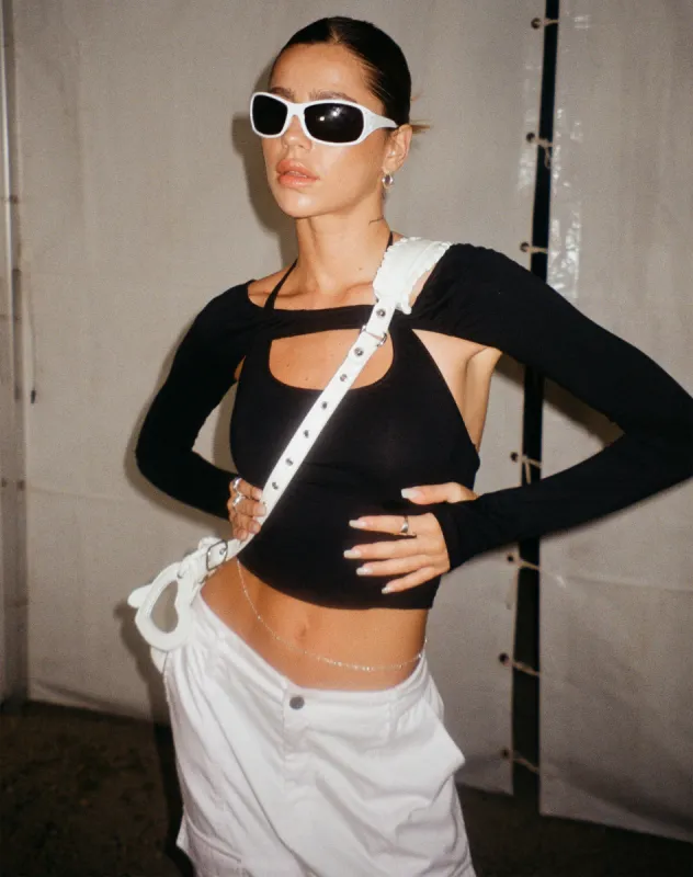 Brandy Long Sleeve Top in Black sold by Motel Rocks