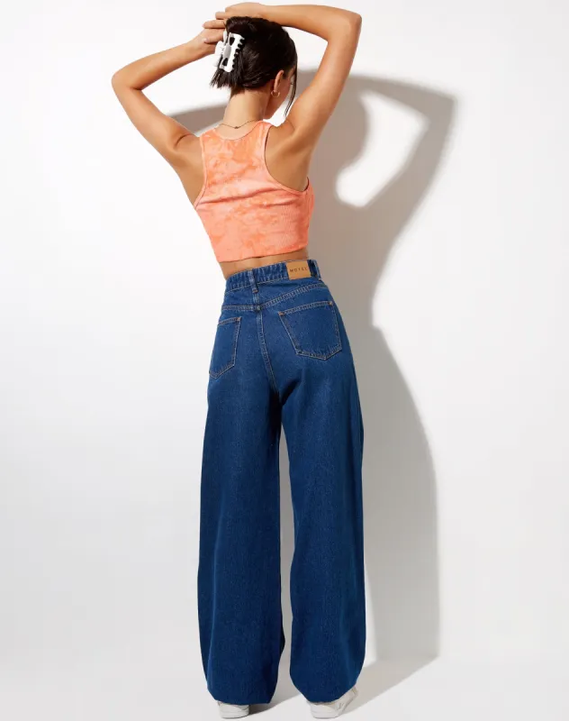 Givas Crop Top in Tangerine Tie Dye sold by Motel Rocks