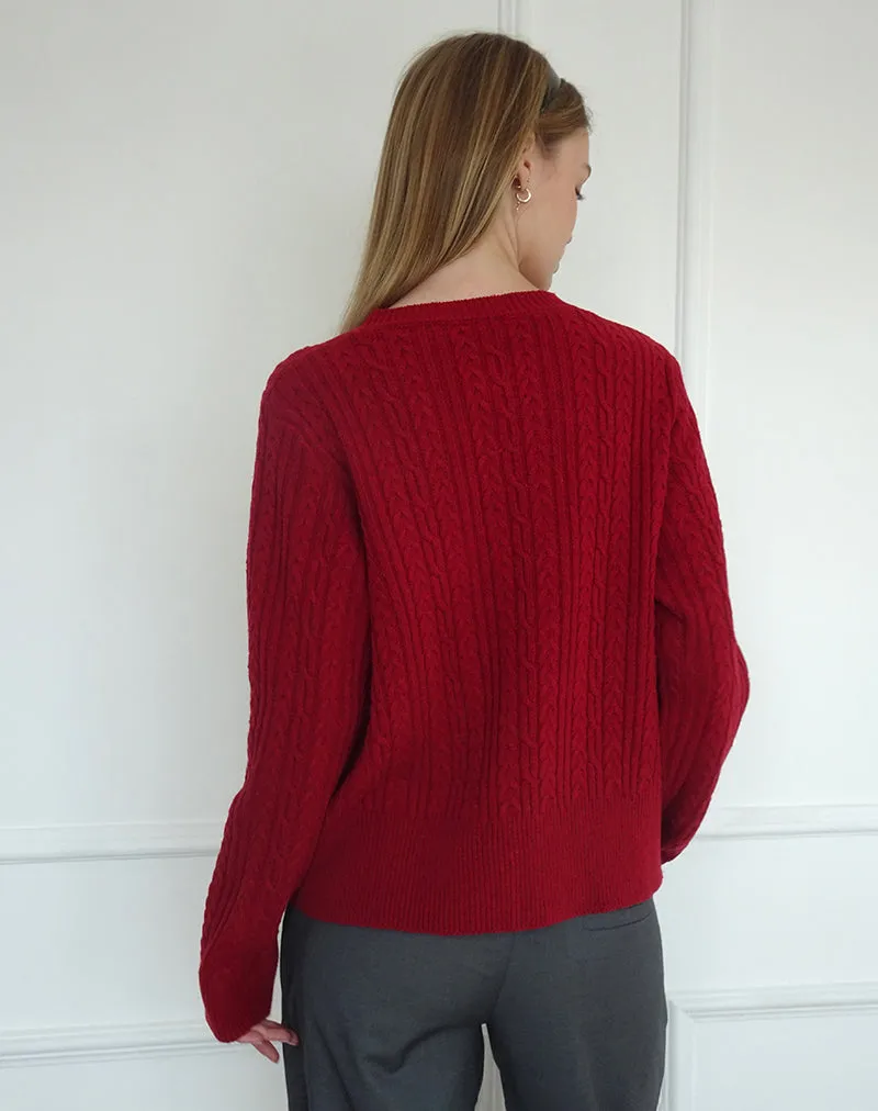 Bavana Cardigan in Deep Red sold by Motel Rocks product image thumbnail 5