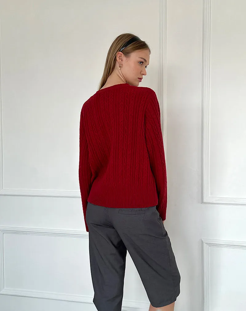 Bavana Cardigan in Deep Red sold by Motel Rocks product image thumbnail 2