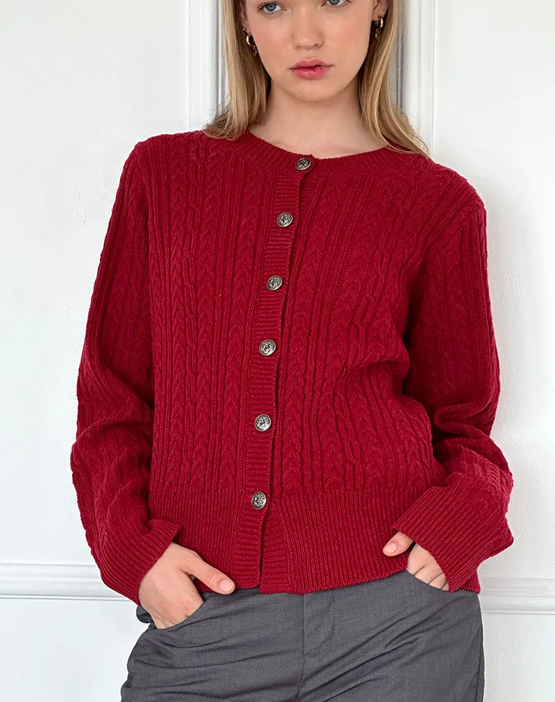 Bavana Cardigan in Deep Red sold by Motel Rocks product image thumbnail 4