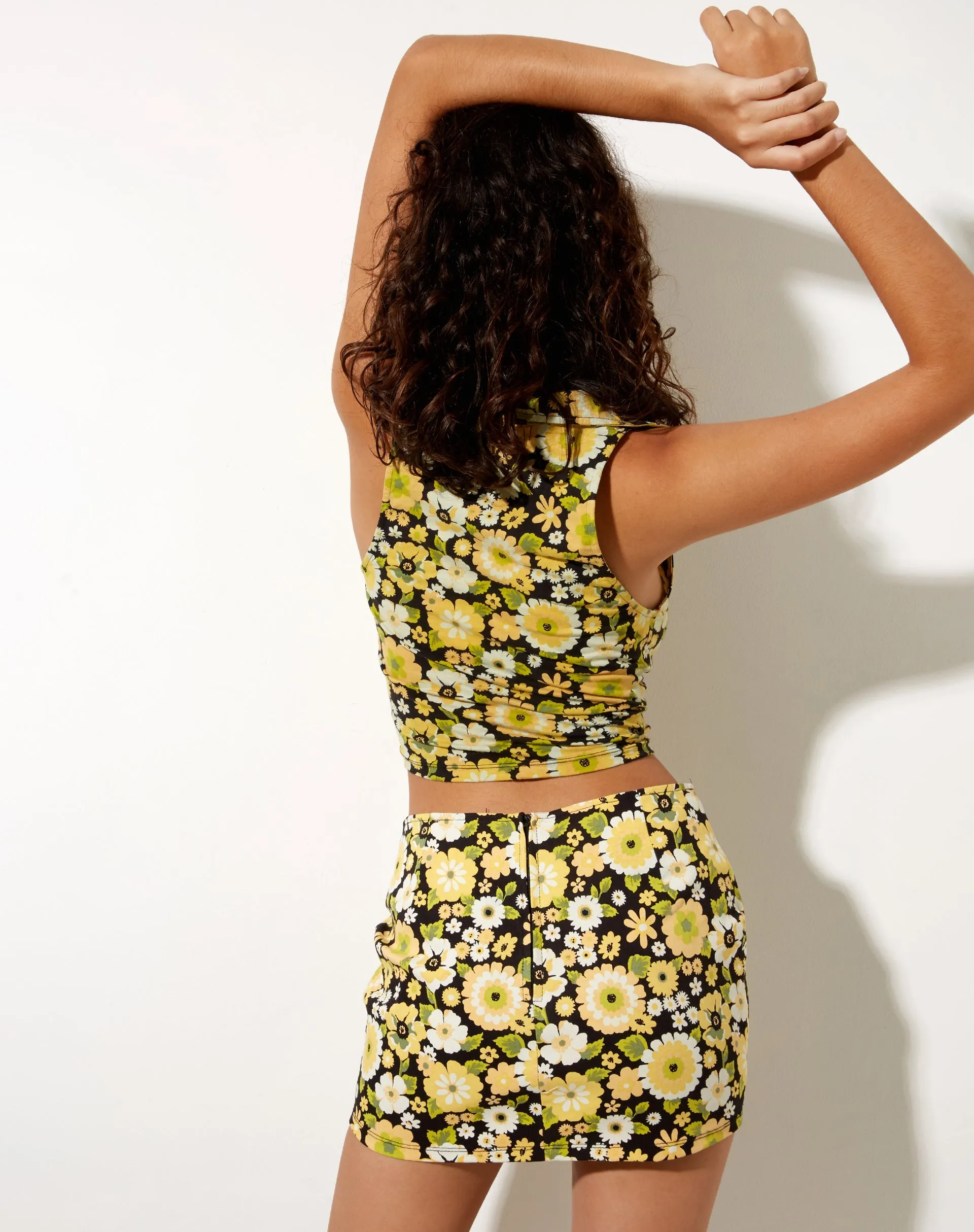 Ima Mini Skirt in Retro Floral sold by Motel Rocks product image thumbnail 2