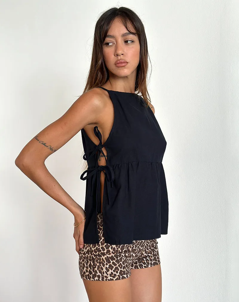 Palsi Tie Side Sleeveless Top in Black sold by Motel Rocks product image thumbnail 4