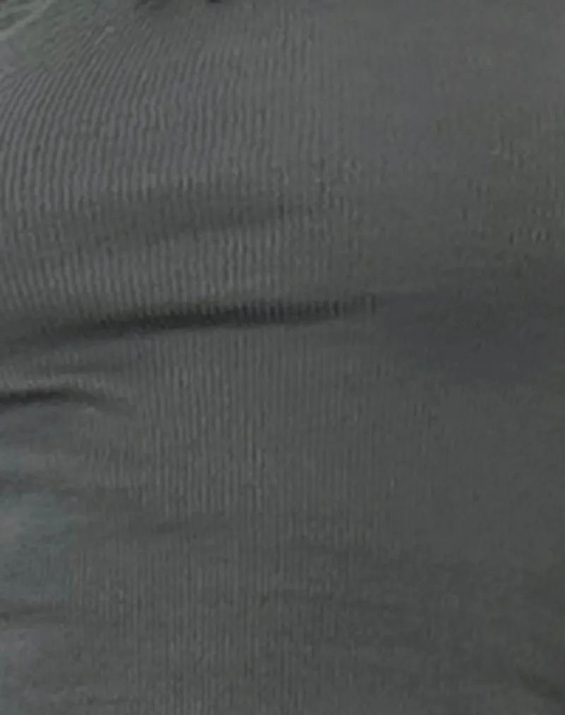 Bovita Long Sleeve Ribbed Top in Beluga Grey sold by Motel Rocks product image thumbnail 5