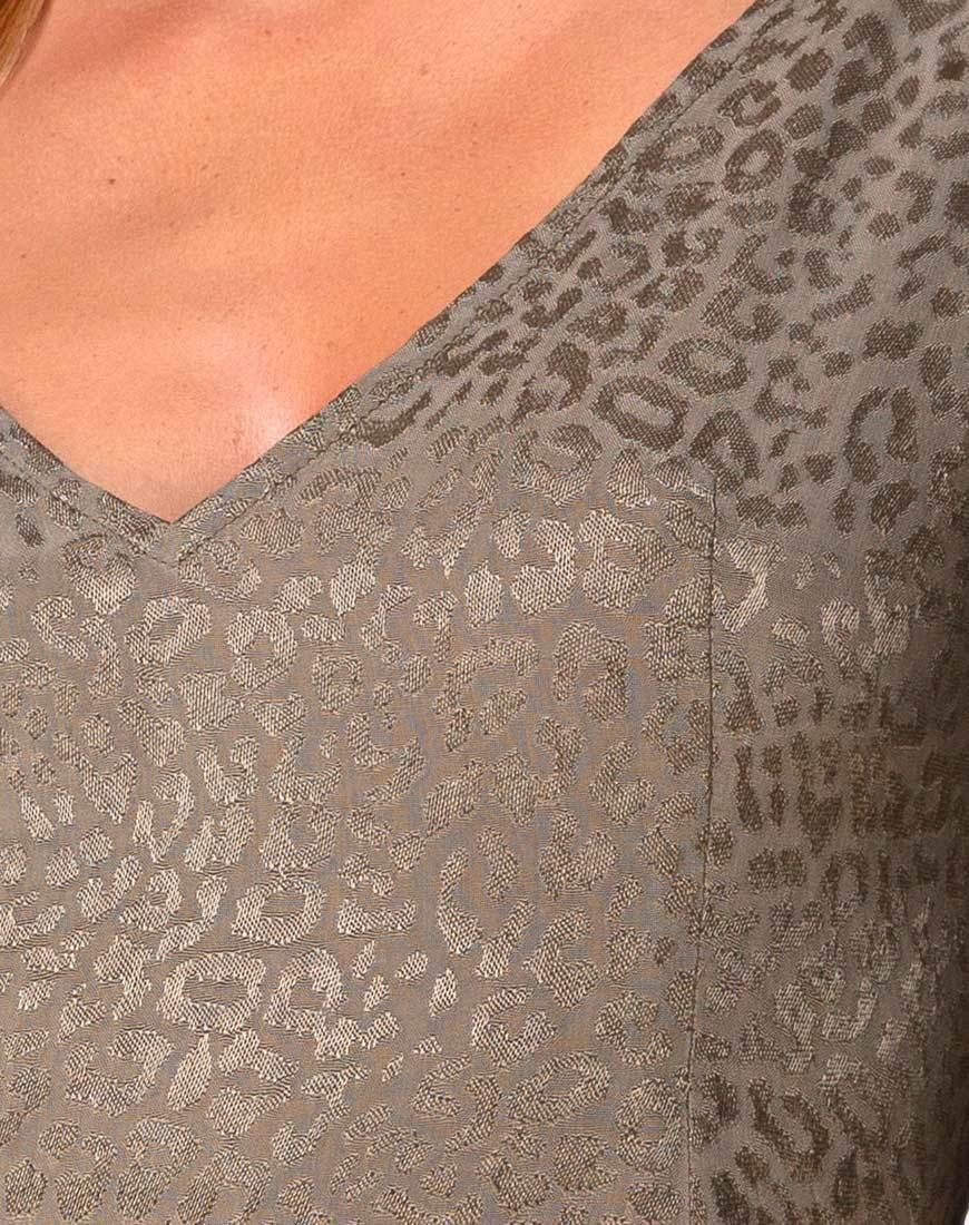 Dumia Mini Dress in Satin Cheetah Silver Grey sold by Motel Rocks product image thumbnail 5