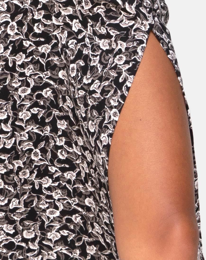 Saika Midi Skirt in Wild Tulip Black sold by Motel Rocks product image thumbnail 5