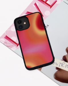 Iphone Case in Triple Orb Pink and Red sold by Motel Rocks