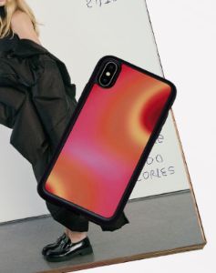Iphone Case in Triple Orb Pink and Red sold by Motel Rocks