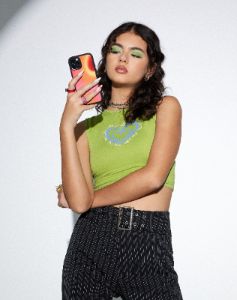 Iphone Case in Triple Orb Pink and Red sold by Motel Rocks