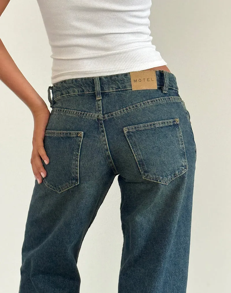 Low Rise Parallel Jeans in Bright Blue sold by Motel Rocks product image thumbnail 5