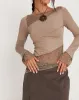 Lucca Long Sleeve Top in Lace Natural sold by Motel Rocks