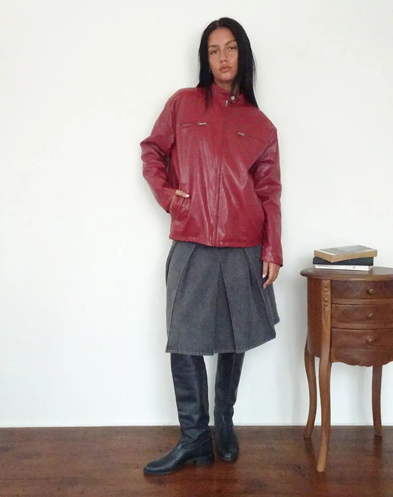 Charlize Moto Jacket in PU Red sold by Motel Rocks product image thumbnail 5