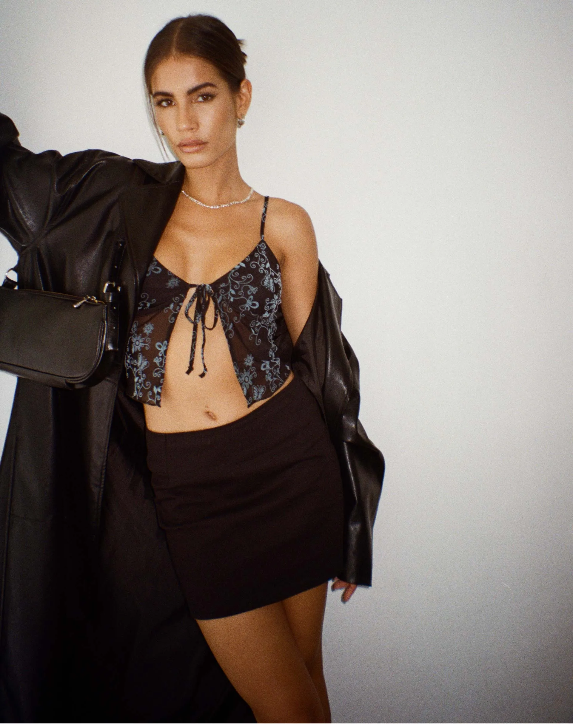 Rumak Cami Top in Butterfly Vine Flock Blue sold by Motel Rocks