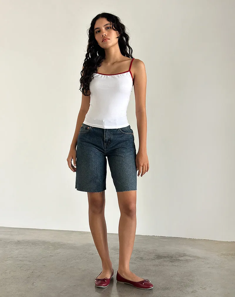 Solani Top in White with Adrenaline Red Binding sold by Motel Rocks product image thumbnail 2