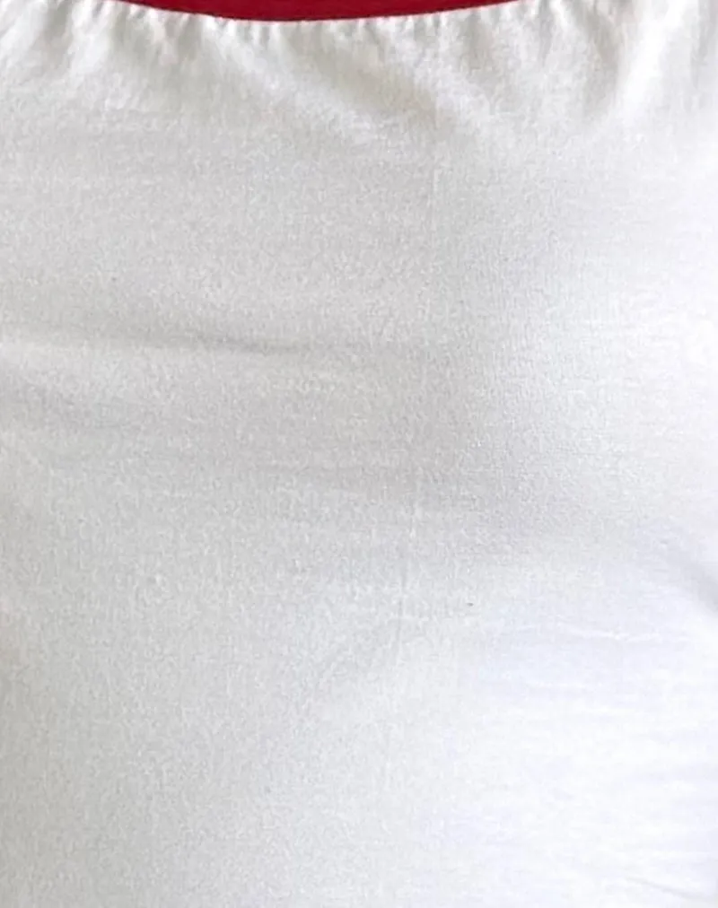 Solani Top in White with Adrenaline Red Binding sold by Motel Rocks product image thumbnail 4