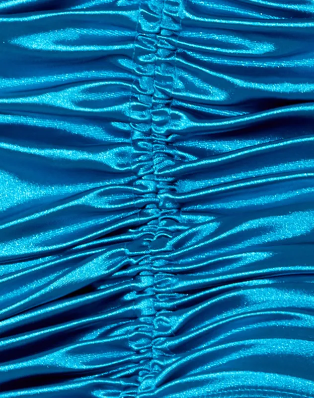 Solena Mini Skirt in Spandex Blue sold by Motel Rocks