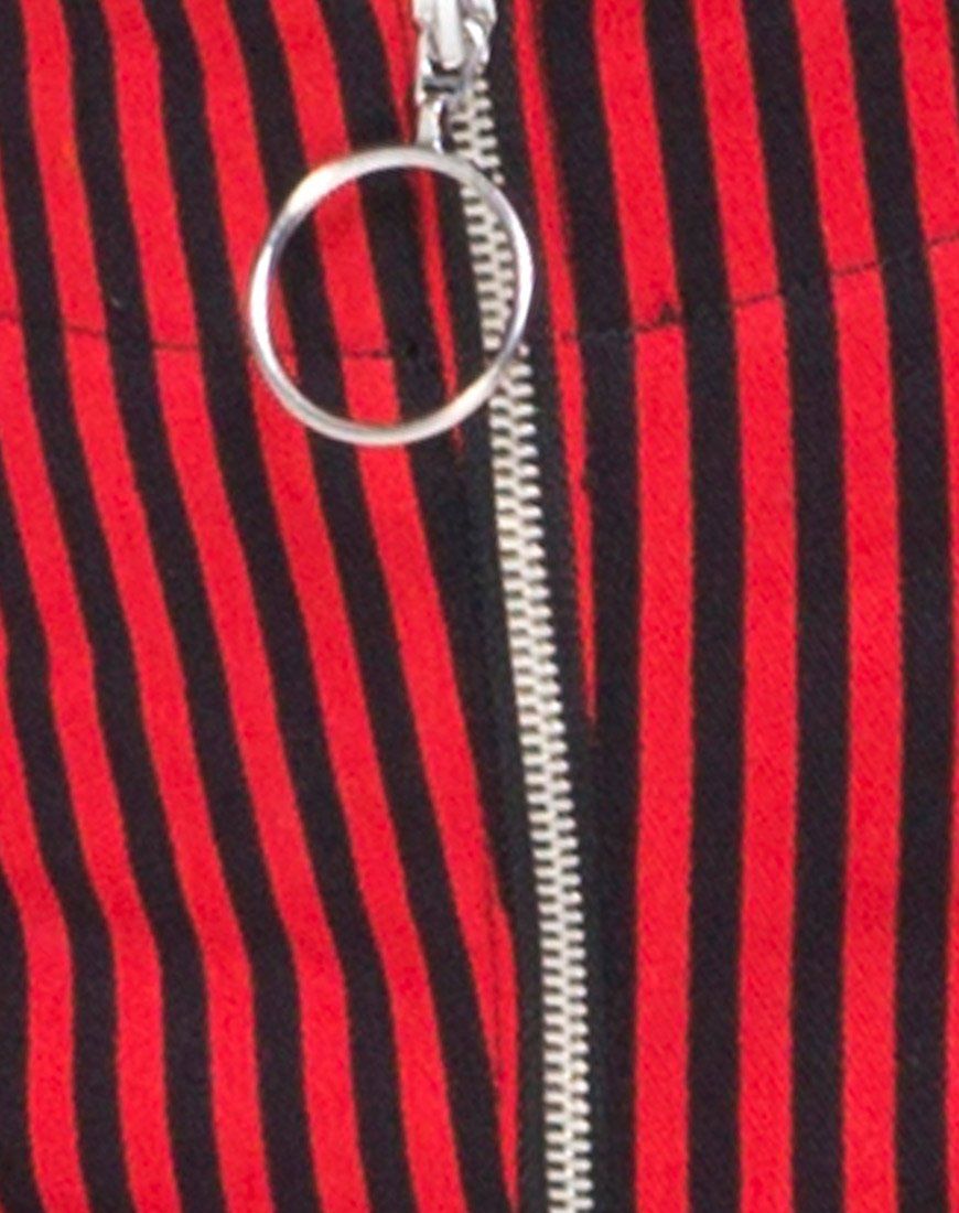 Jolim Trouser in Mini Stripe Red and Black sold by Motel Rocks product image thumbnail 5